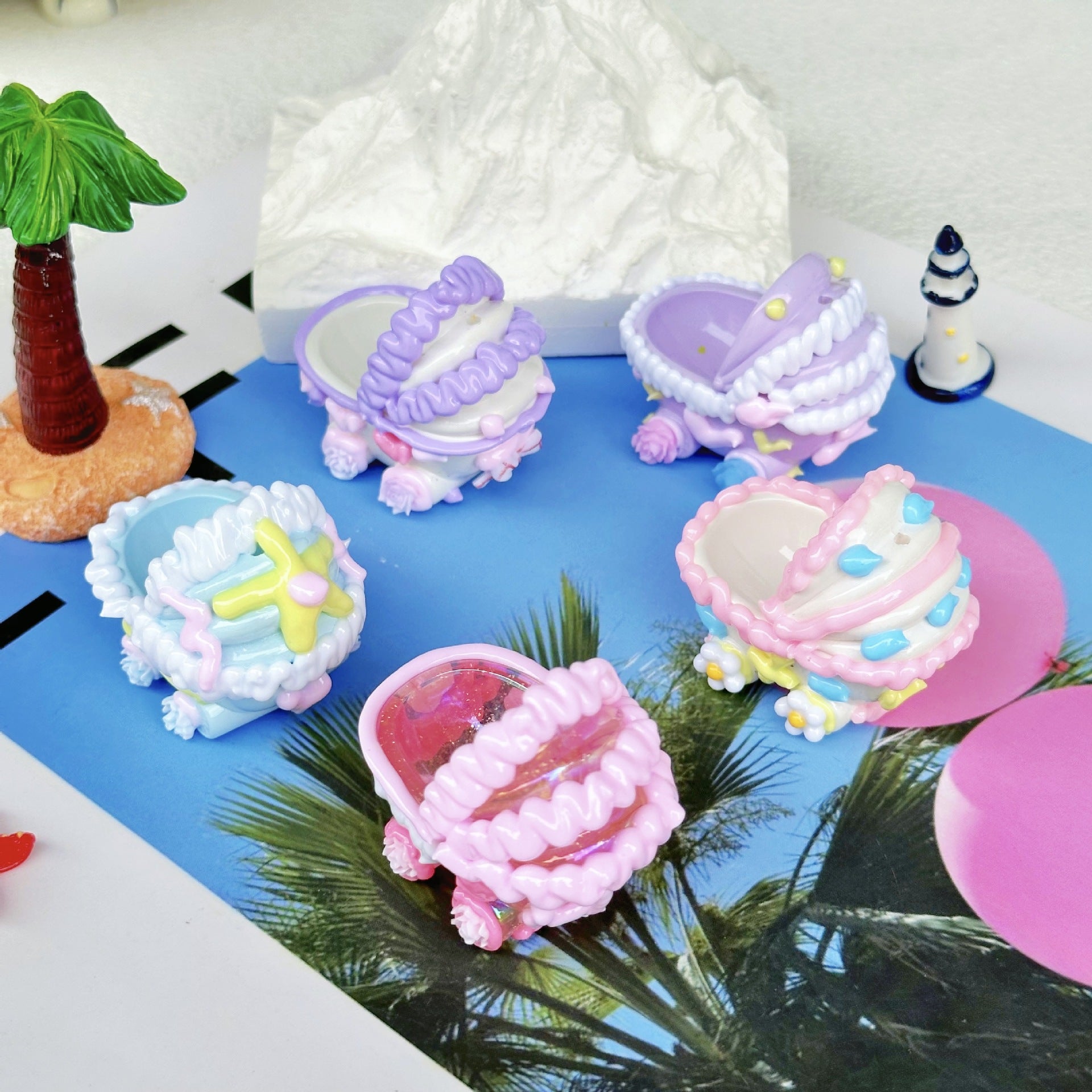 Wholesale 5pcs 3mm Cartoon Pinch Heavy Industry Baby Carriage Hand-painted Beads